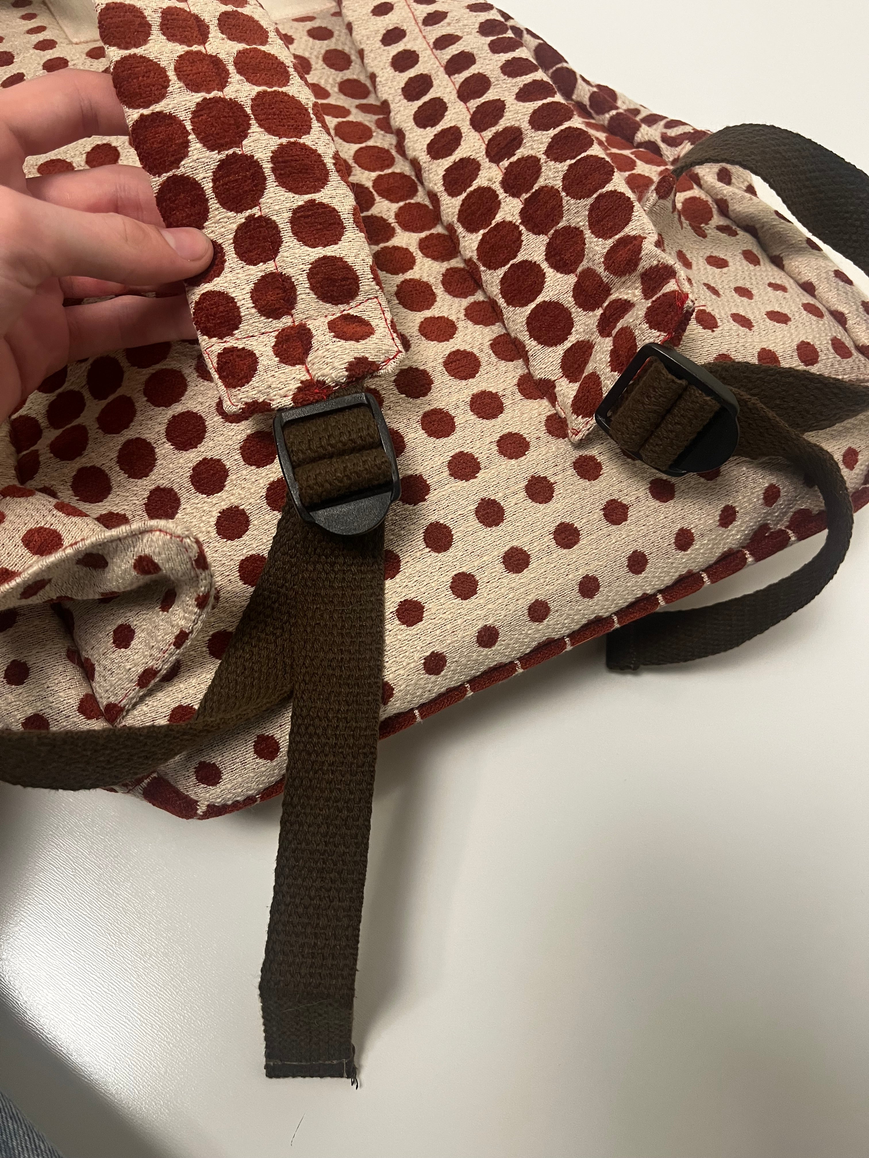 White Polka Dot Backpack