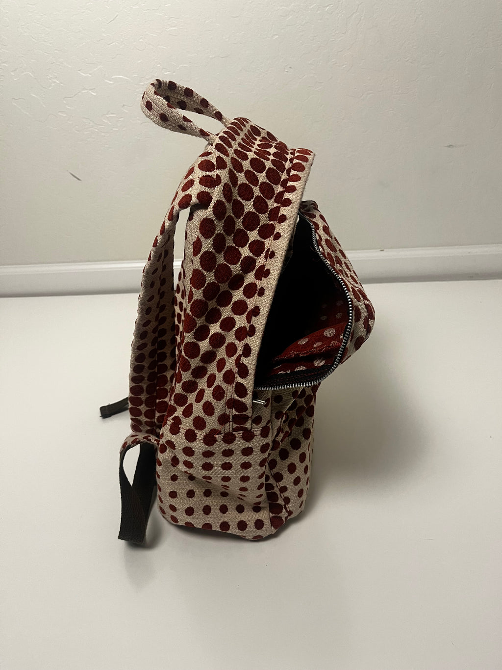 White Polka Dot Backpack