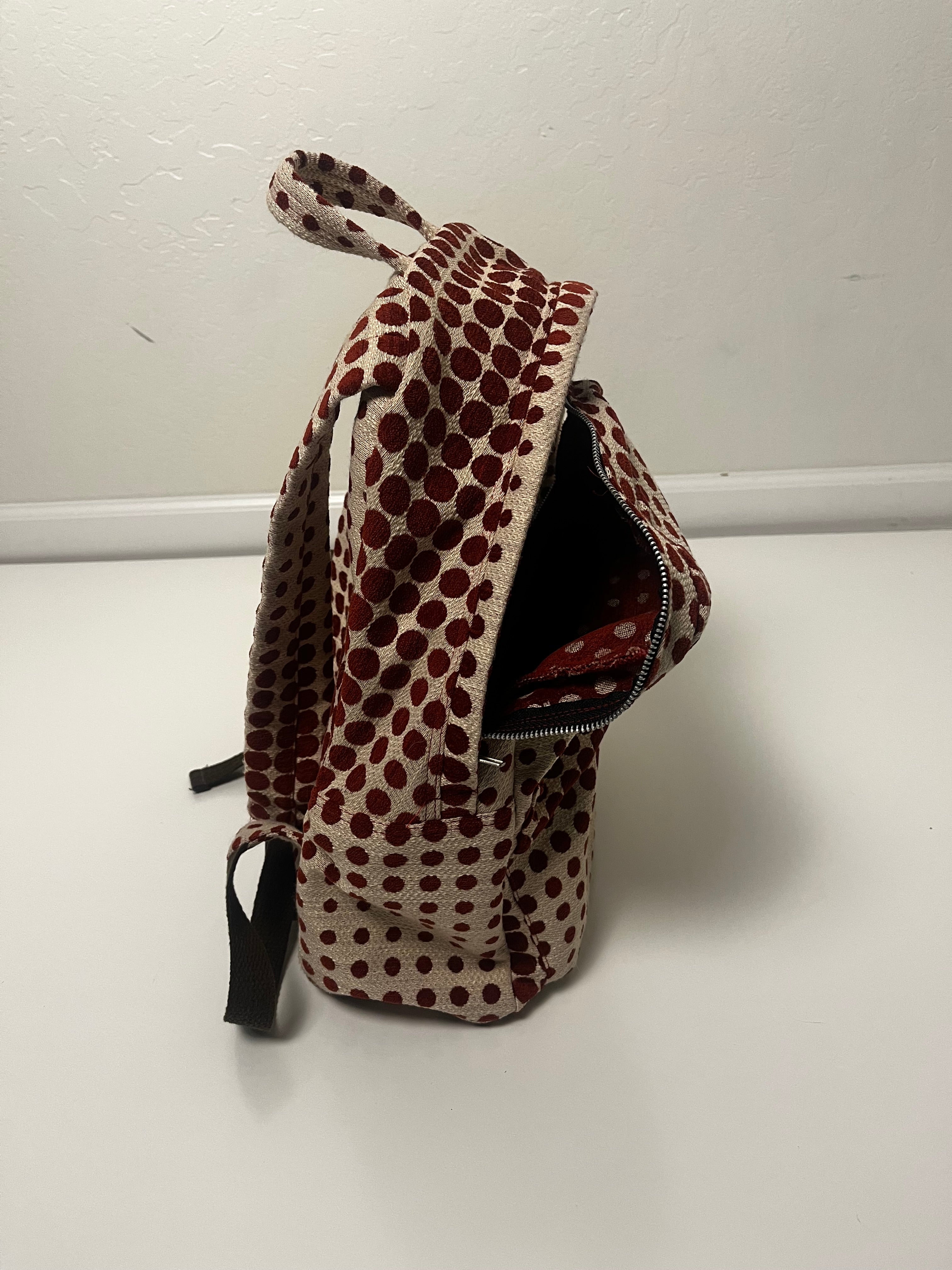 White Polka Dot Backpack